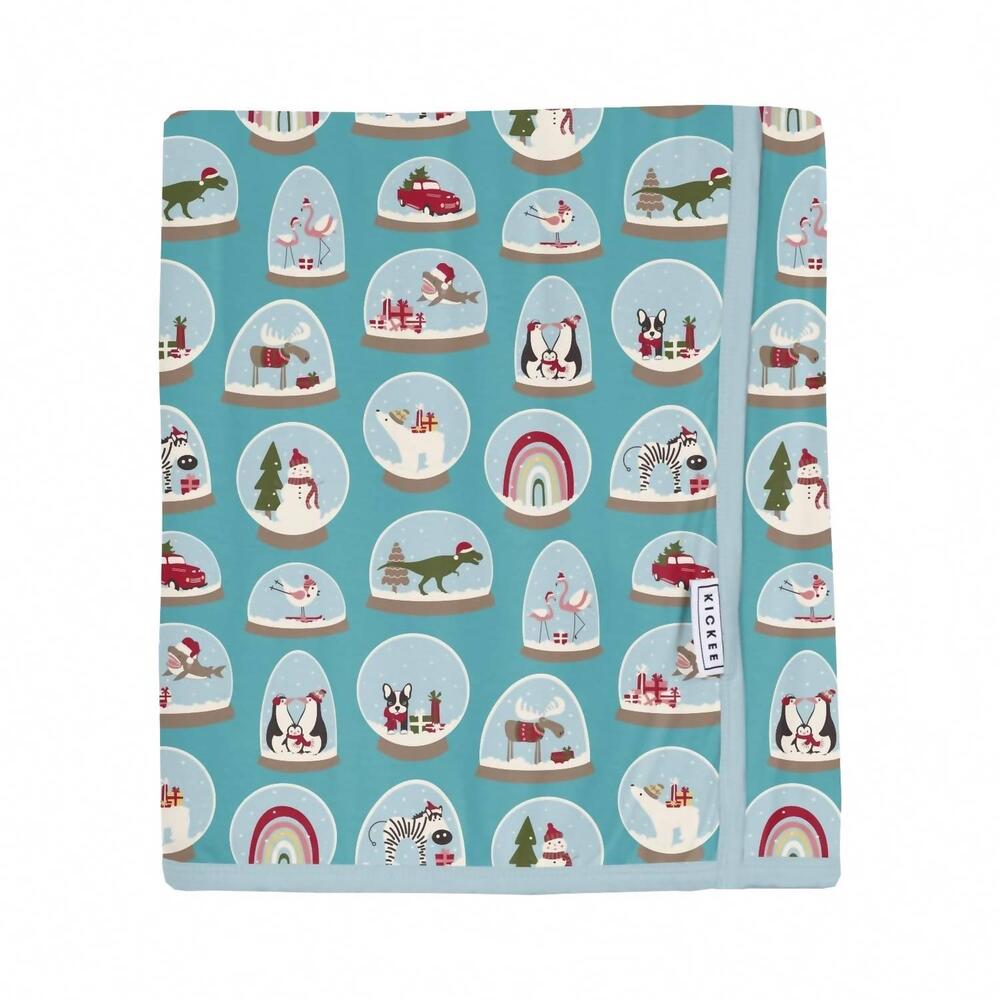 NEW KICKEE kid's swaddle perfect blanket in glacier snow globes
